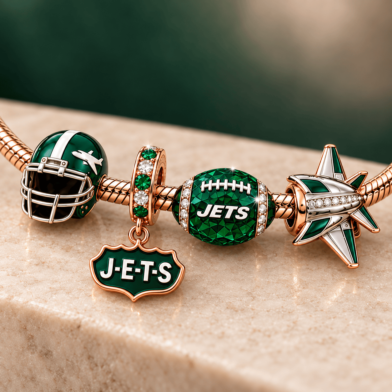 NYJ Rose Gold Charm Bracelet Set TMH