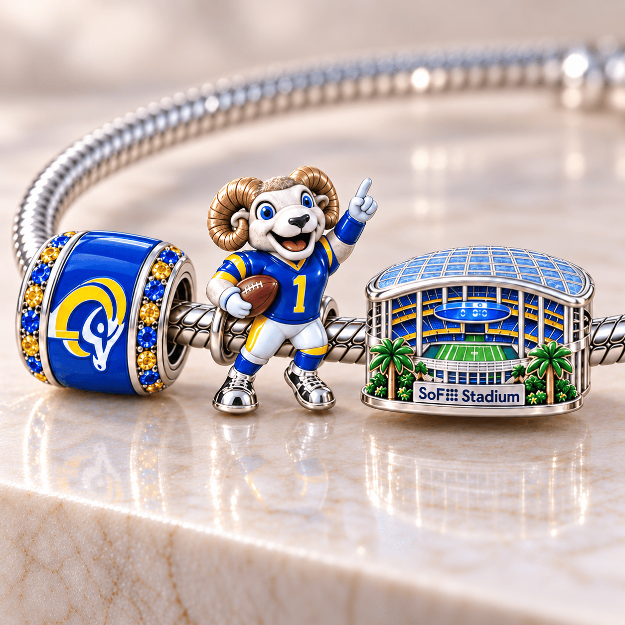 LARS Silver Charm Bracelet Set HQH
