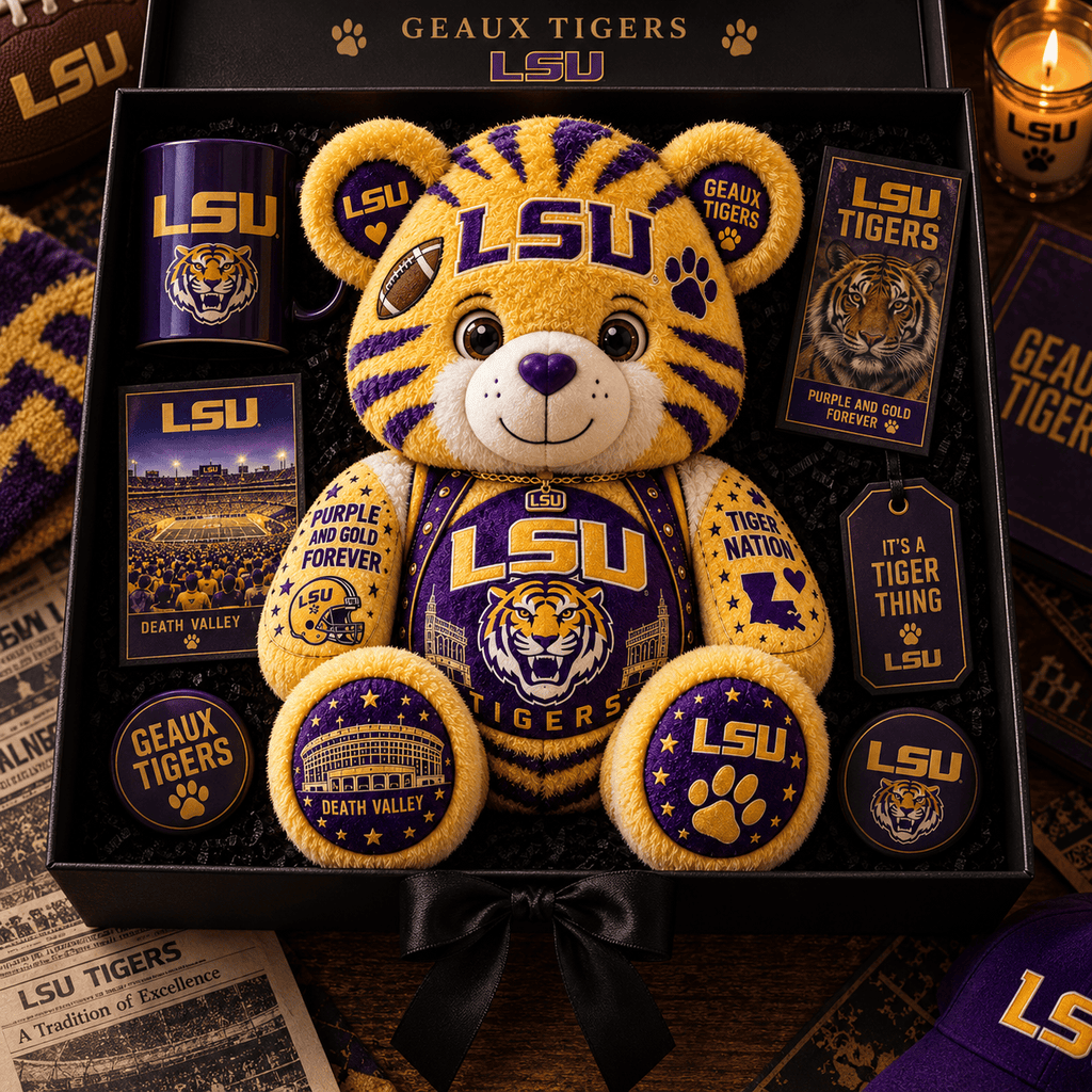 LSU Bear Custom Shaped Pillow